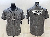 Men's Philadelphia Eagles Grey Team Big Logo With Patch Cool Base Stitched Baseball Jersey,baseball caps,new era cap wholesale,wholesale hats